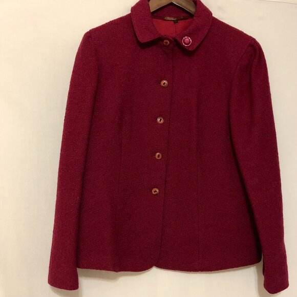 Burgundy Fully Lined Tweed Jacket - Picture 2 of 9